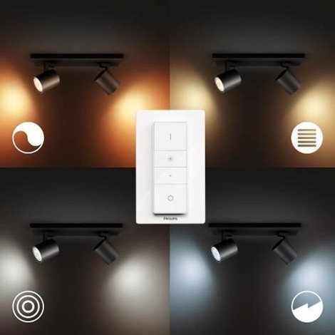 Hue WA Runner bodové LED svítidlo GU10 2x5W 350lm 2200-6500K IP20 černá +ovladač 8