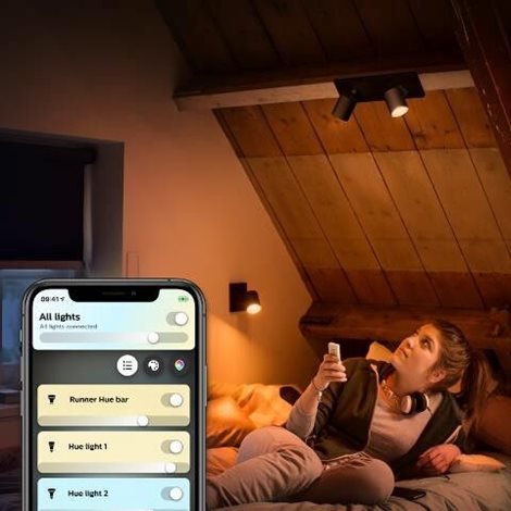 Hue WA Runner bodové LED svítidlo GU10 2x5W 350lm 2200-6500K IP20 černá +ovladač 3