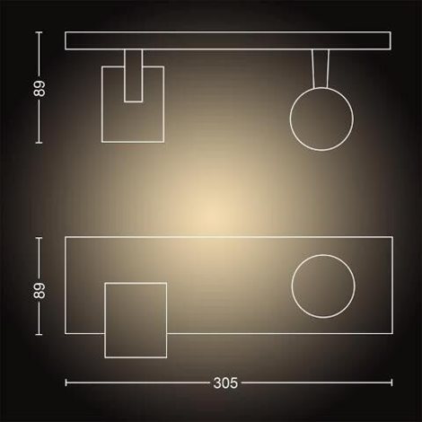 Hue WA Runner bodové LED svítidlo GU10 2x5W 350lm 2200-6500K IP20 černá +ovladač 5