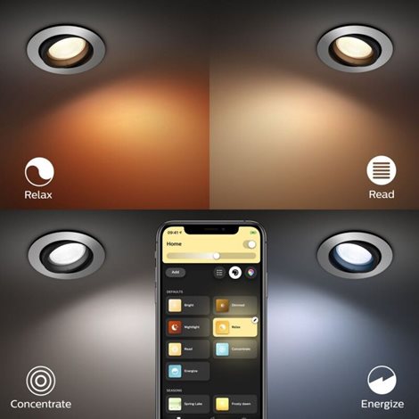 Hue WACA Centura podhledové svítidlo LED GU10 1x5.7W 350lm 2000-6500K RGB IP20 kulaté hliník 10