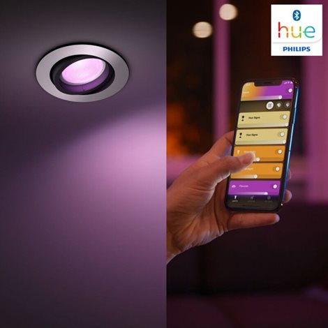 Hue WACA Centura podhledové svítidlo LED GU10 1x5.7W 350lm 2000-6500K RGB IP20 kulaté hliník 6