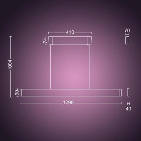 Hue WACA Ensis závěsné LED svítidlo 2x39W 5500lm 2000-6500K RGB IP20 černá 4