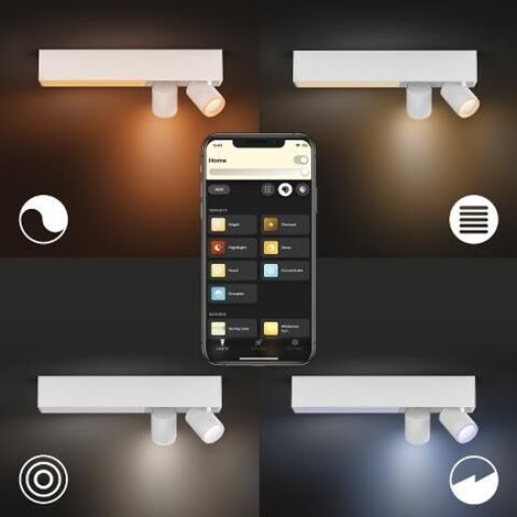 50610/31/P7 HUE WACA Centris stropní LED svítidlo 1x11W+GU10 2x 5,7W 1560lm 2000-6500K RGB IP20 bílá 7