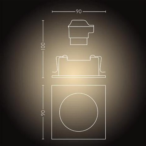 Hue WA Milliskin zápustné LED svítidlo GU10 1x5W 350lm 2200-6500K IP20 hranaté bílé 5