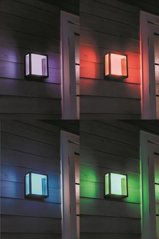17430/30/P7 Hue WACA Impress venkovní nástěnné LED svítidlo 2x8W 1180lm 2200-6500K RGB IP44 černá 10