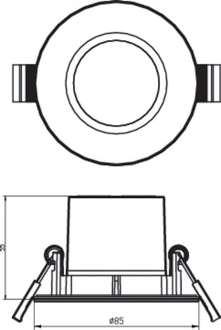 Dive koupelnové podhledové LED svítidlo 3x5W 350lm 2700K IP65 kulaté stmívatelné, bílé 2