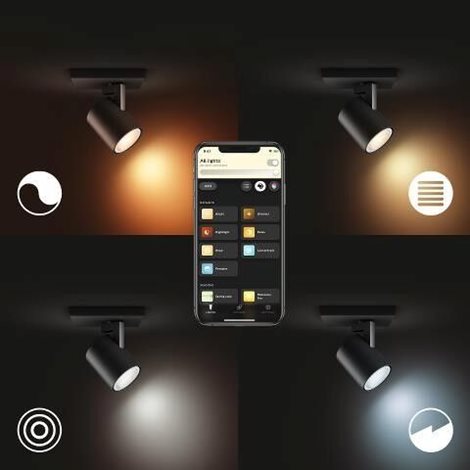 Hue WA Runner bodové LED svítidlo GU10 5W 350lm 2200-6500K IP20 černá 7