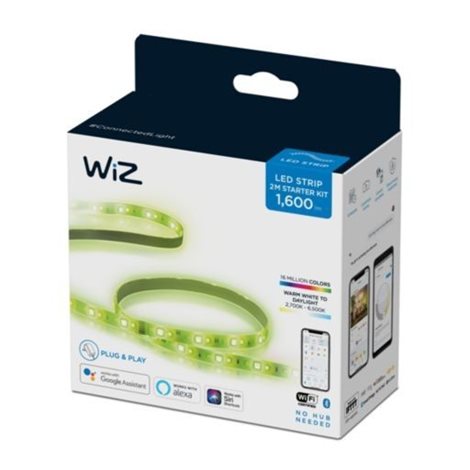 WiZ Startovací sada LED pásek 2m s napájecí jednotkou 20W 1600lm 2700-6500K RGB IP20 + ovladač 6