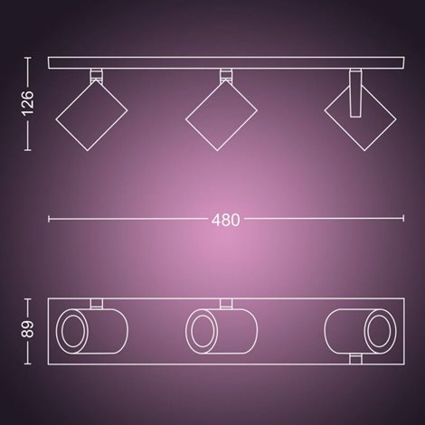 50623/31/P7 Hue WACA Argenta bodové LED svítidlo GU10 3x5,7W 350lm 2000-6500K RGB IP20 bílá 5