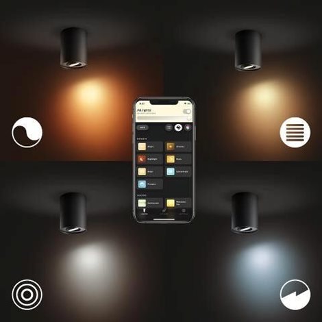 Hue WA Pillar bodové LED svítidlo GU10 1x5W 350lm 2200-6500K IP20 černá 6