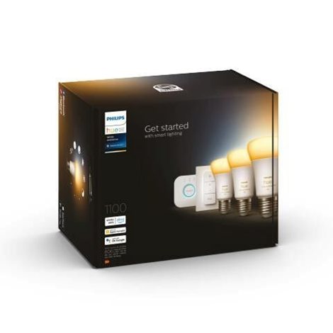 Hue sada Hue Bridge + 3x WA LED žárovka E27 A60 8W 1100lm 2200-6500K IP20 + ovladač 4