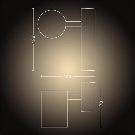Hue WA Adore koupelnové bodové LED svítidlo GU10 1x5W 350lm 2200-6500K IP44 bílá + ovladač 9