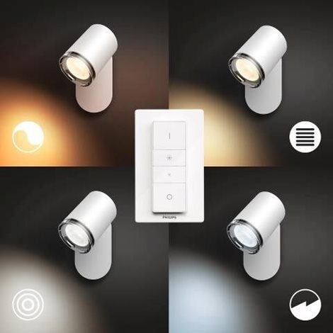 Hue WA Adore koupelnové bodové LED svítidlo GU10 1x5W 350lm 2200-6500K IP44 bílá + ovladač 6