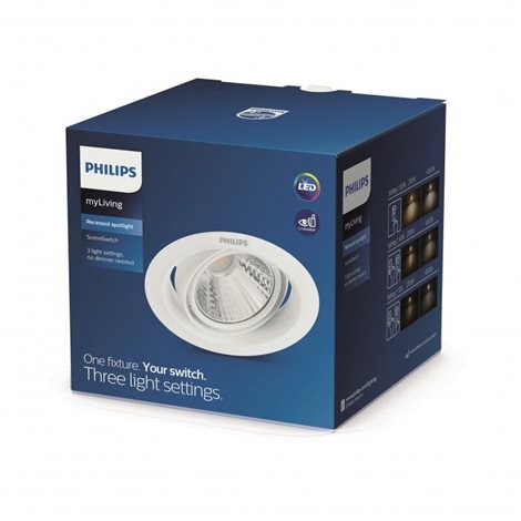 Pomeron podhledové LED svítidlo 1x7W 420lm 2700K krokově stmívatelné IP20, bílé 5