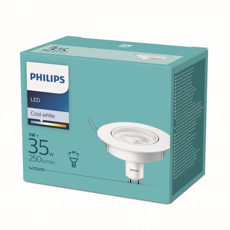 Frame podhledové svítidlo GU10 LED 1x3W 250lm 4000K 9cm kulaté IP20, bílé 2