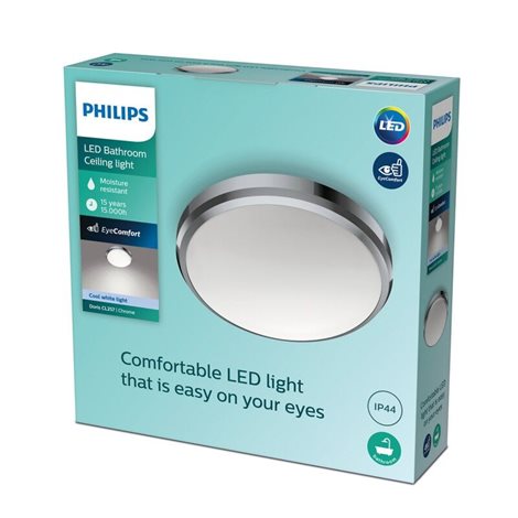 Doris CL257 koupelnové přisazené LED svítidlo 1x6W 640lm 4000K IP44 22cm, chromové 3