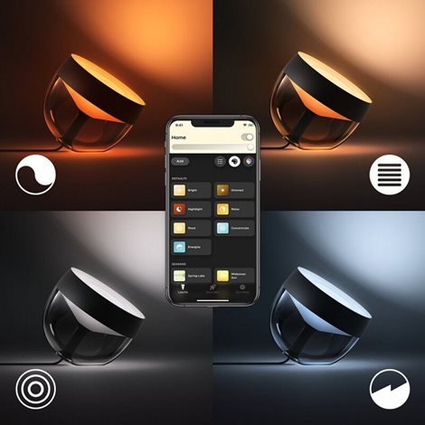 Hue WACA Iris stolní LED lampa 1x8,1W 570lm 2000-6500K RGB IP20, černá 6
