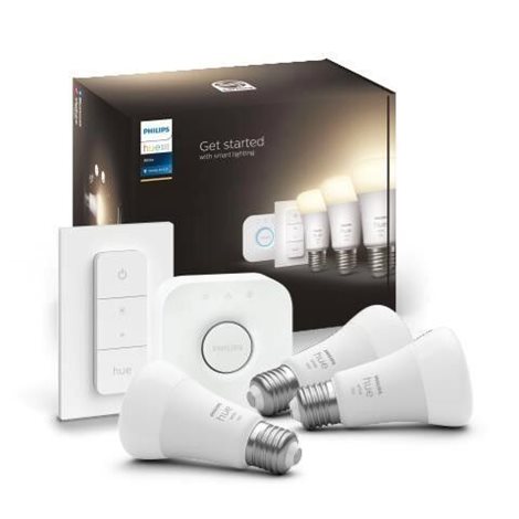 Hue sada Bridge + 3x HUE White žárovka LED E27 A60 9,5W 1100lm 2700K IP20 + ovladač 1