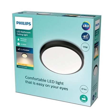 Doris CL257 koupelnové přisazené LED svítidlo 1x17W 1500lm 2700K IP44 31cm, černé 3