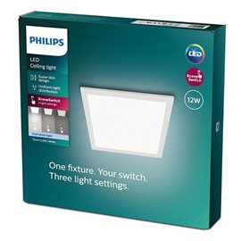 Superslim Touch CL560 stropní LED panel 1x12W 1200lm 4000K krokové stmívání 30cm hranatý IP20, bílý