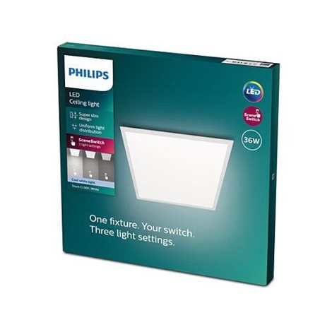 Superslim Touch CL560 stropní LED panel 1x36W 3600lm 4000K krokové stmívání 60cm hranatý IP20, bílý 6