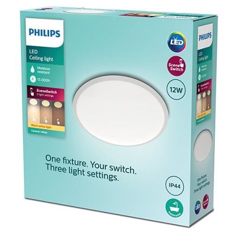 Cavanal koupelnové přisazené LED svítidlo 1x12W 1200lm 2700K krokové stmívání IP44 25cm, bílé 4