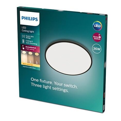 Superslim CL550 přisazené LED svítidlo 36W 3600lm 2700K krokové stmívání IP20 55cm, černé 4