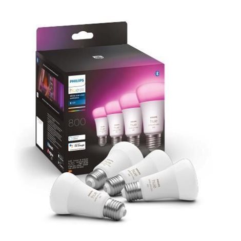 Hue Bluetooth 4x žárovka LED E27 A60 6,5W 800lm 2200-6500K RGB 1