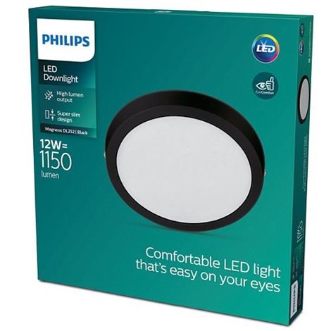Magneos přisazené LED svítidlo 1x12W 1150lm 2700K IP20 kulaté 21cm, černé 5