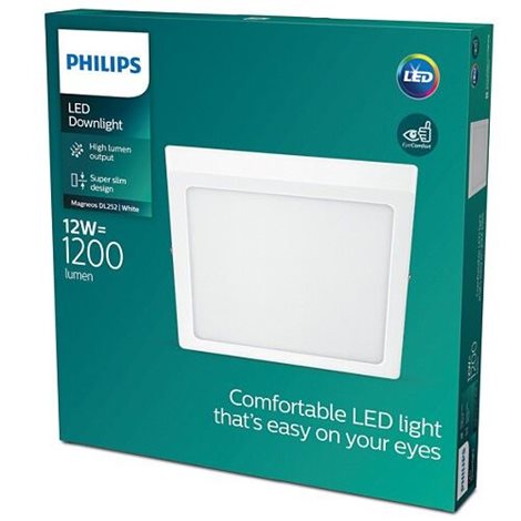Magneos přisazené LED svítidlo 1x12W 1200lm 2700K IP20 hranaté 21cm, bílé 2