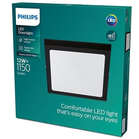 Magneos přisazené LED svítidlo 1x12W 1150lm 2700K IP20 hranaté 21cm, černé 4