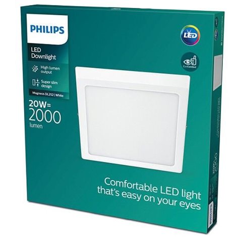 Magneos přisazené LED svítidlo 1x20W 2000lm 2700K IP20 hranaté 28,5cm, bílé 7