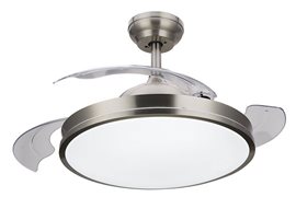 Atlas stropní svítidlo s ventilátorem 28W (větrák) + 35W (světlo) 4500lm 2700/4000/5500K 49cm, nikl 