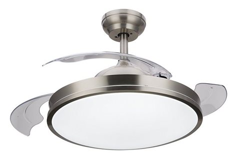 Atlas stropní svítidlo s ventilátorem 28W (větrák) + 35W (světlo) 4500lm 2700/4000/5500K 49cm, nikl  1