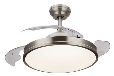 Atlas stropní svítidlo s ventilátorem 28W (větrák) + 35W (světlo) 4500lm 2700/4000/5500K 49cm, nikl  3