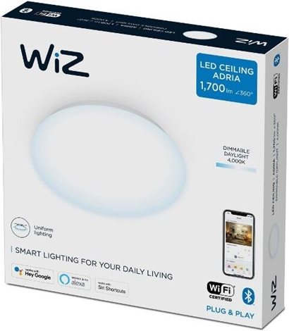WiZ Adria přisazené LED svítidlo 1x17W 1700lm 4000K IP20 32cm, bílé 2