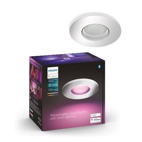 HUE WACA Xamento podhledové LED svítidlo 1x GU10 5,7W 350lm 2000-6500K RGB IP44, chrom 5