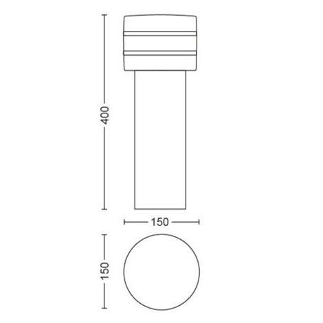 17405/47/P0 Hue White Tuar venkovní sloupkové LED svítidlo E27 1x9,5W 806lm 2700K IP44 nerez 7