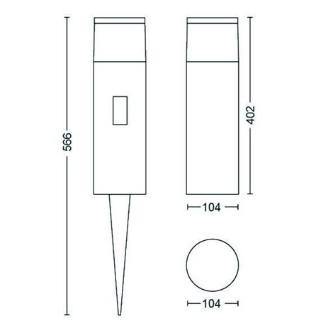 17437/30/P7 Hue WACA Calla venkovní sloupkové LED svítidlo 8W 590lm 2200-6500K RGB 24V IP44 černá 7