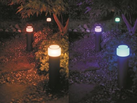 17437/30/P7 Hue WACA Calla venkovní sloupkové LED svítidlo 8W 590lm 2200-6500K RGB 24V IP44 černá 4