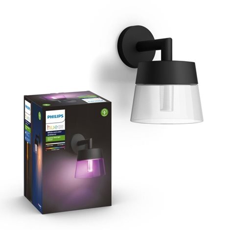 17461/30/P7 HUE WACA Attract venkovní nástěnné LED svítidlo 1x8W 590lm 2000-6500K RGB IP44 černé 1