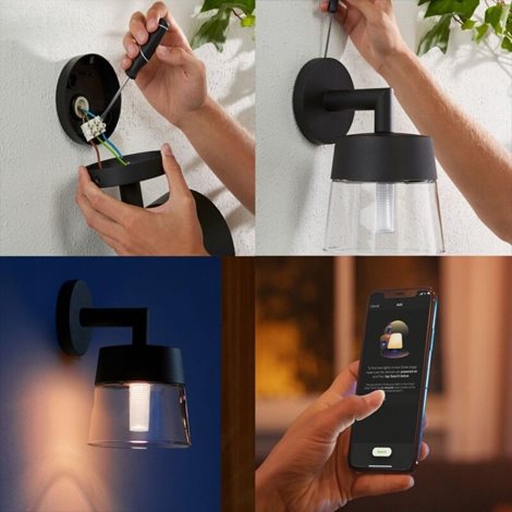 17461/30/P7 HUE WACA Attract venkovní nástěnné LED svítidlo 1x8W 590lm 2000-6500K RGB IP44 černé 7