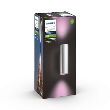 17463/47/P7 Hue WACA APPEAR venkovní nástěnné LED svítidlo 2x8W 1180lm 2000-6500K RGB IP44 nerez 8
