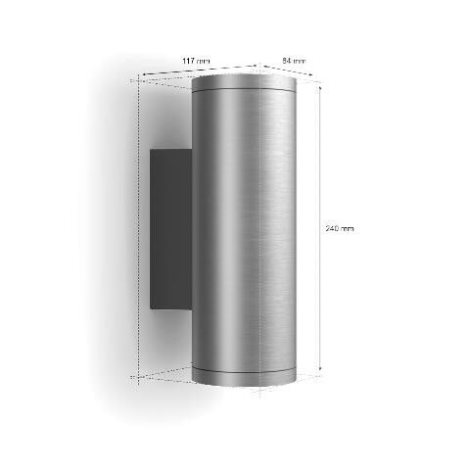 17463/47/P7 Hue WACA APPEAR venkovní nástěnné LED svítidlo 2x8W 1180lm 2000-6500K RGB IP44 nerez 6