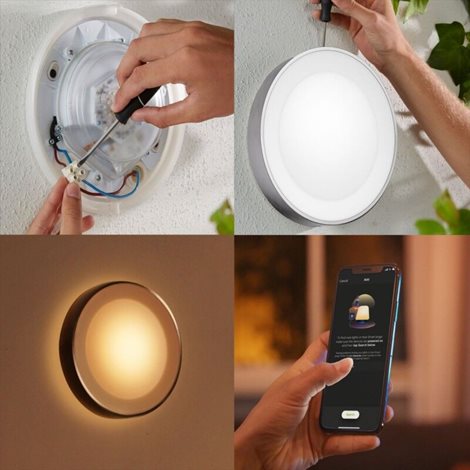 17465/47/P7 HUE WACA Daylo venkovní nástěnné LED svítidlo 1x15W 1060lm 2000-6500K RGB IP44 nerez 5
