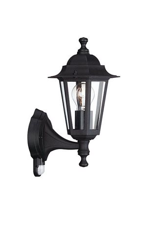 17473/30/PN Peking venkovní nástěnné svítidlo s čidlem E27 1x60W bez zdroje IP44, černé 1