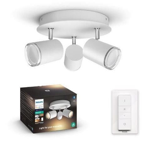 Hue WA Adore koupelnové bodové svítidlo 3x GU10 LED 5W 350lm 2200-6500K IP44, bílá + ovladač 1