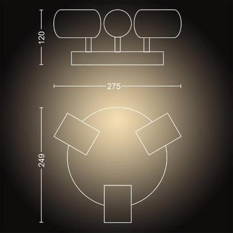 Hue WA Adore koupelnové bodové svítidlo 3x GU10 LED 5W 350lm 2200-6500K IP44, bílá + ovladač 2