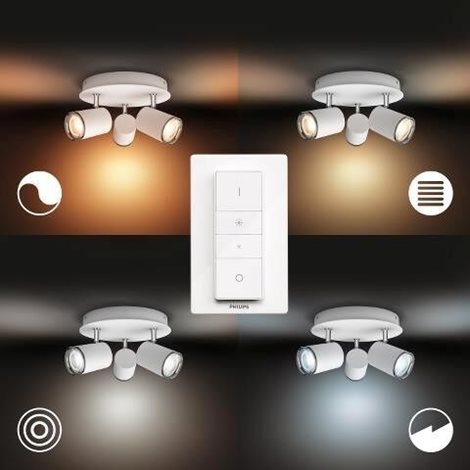Hue WA Adore koupelnové bodové svítidlo 3x GU10 LED 5W 350lm 2200-6500K IP44, bílá + ovladač 3