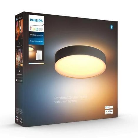 41159/30/P6 Hue WA Enrave M stropní LED svítidlo 1x19,2W 2450lm 2200-6500K IP20 38,1cm černá+ovladač 3
